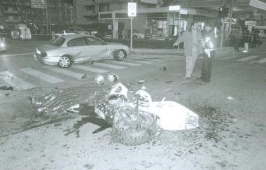 <b>DOPPIA TRAGEDIA.</b> Una scena dello scontro mortale del gennaio 2005 