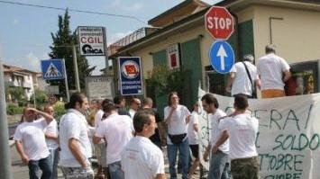 La protesta dei lavoratori della Rivatex