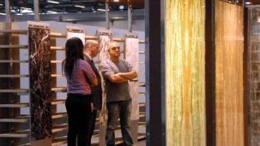 Materiali lapidei esposti in fiera