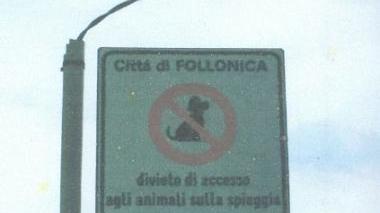 Ai cani vietata spiaggia e strada di un quartiere residenziale