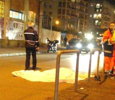 La scena dellincidente sul viale Nazario Sauro 