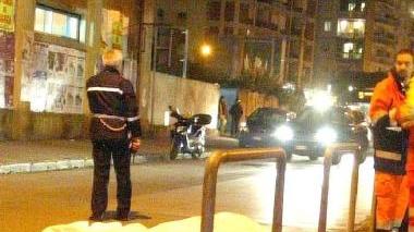 La scena dell’incidente sul viale Nazario Sauro