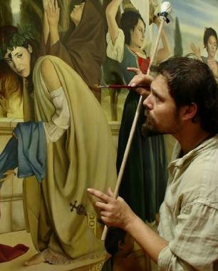 Il pittore Luca Battini in unimmagine tratta dal suo blog 