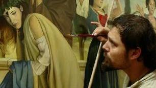 Il pittore Luca Battini in un’immagine tratta dal suo blog
