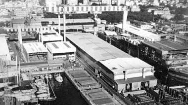 Il cantiere navale Nca e una protesta degli operai