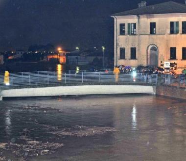LOmbrone in piena al Ponte dei Baldi 