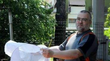 Stefano Lucetti e una delle sfere