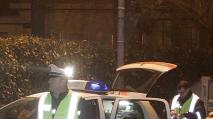 Un posto di blocco della polizia municipale