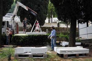 I lavori al cimitero