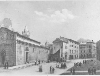 Una storica immagine di piazza del Duomo     