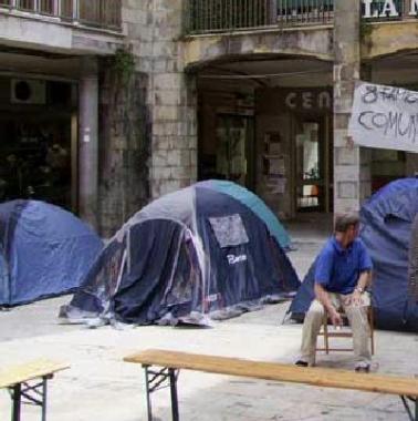 Una tenda dei senza casa 