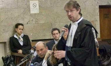Franco Fagiolini insieme al difensore Giulio Venturi 