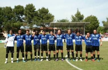 La formazione iniziale dei nerazzurri ieri a Gavorrano  