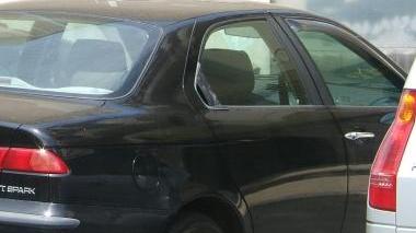 L’auto danneggiata