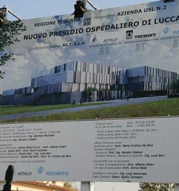Il cartellone che annuncia lavvio dei lavori (Vip) 