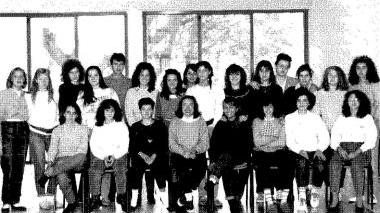 La classe 5ª B del Datini nel 1985, l’anno del diploma