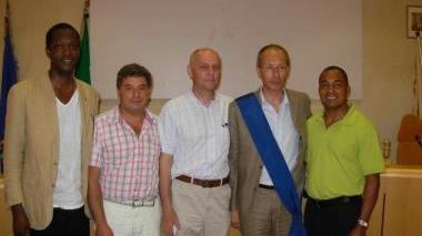 La delegazione delle Isole Vergini con Caprai e Pieroni