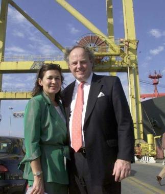 Enzo Raugei (sotto) e a destra Cecilia Battistello e Thomas Eckelmann (Contship) 