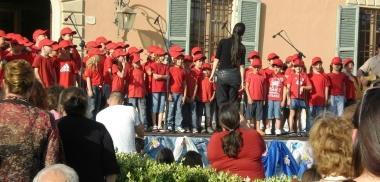 Un momento dellesibizione dei bambini a Calci 