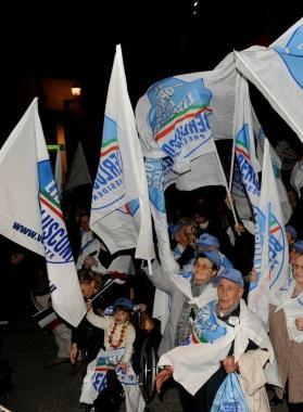 Una manifestazione politica Pdl   