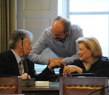 Da sinistra Dinelli, Lotti e Giuliana Baudone 