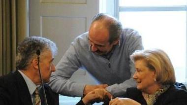 Da sinistra Dinelli, Lotti e Giuliana Baudone