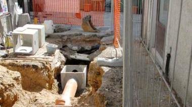 Un cantiere della società di gestione dell’acqua