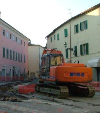 I lavori di costruzione del rete di distribuzione del vapore 