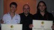 Valerio Iannotta e Alessandro Beneforti con il maestro Enrico Esterasi