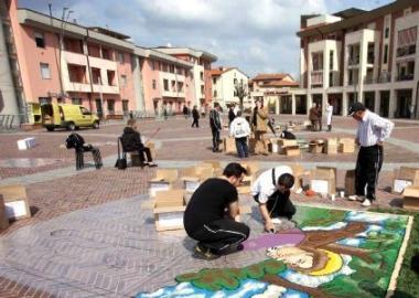 Piazza Unione Europea a Montelupo 