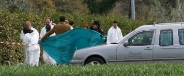 La scena dell’omicidio e, in alto, la vittima Marzi