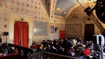 <b>PALAZZO DEI PRIORI.</b> Uno scorcio della sala del consiglio