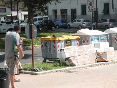 Piazza Mazzini come appariva ieri pomeriggio 