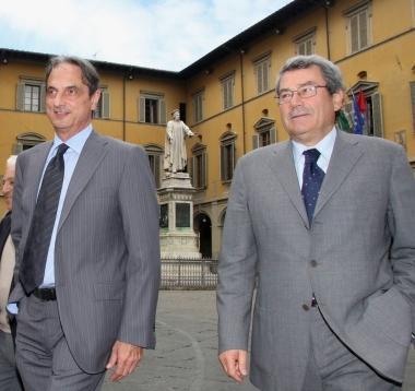 Il sindaco Roberto Cenni e il presidente della Provincia Lamberto Gestri   
