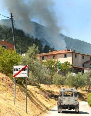 Un incendio a Lucciano