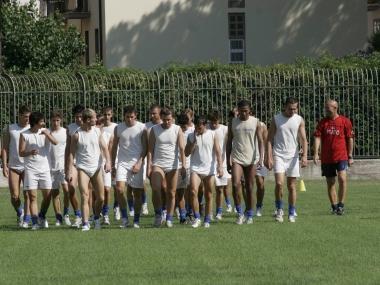 Un allenamento del Prato al Lungobisenzio     