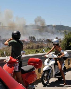 Fiamme sulla strada del Quagliodromo