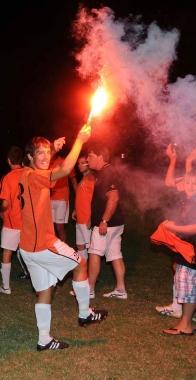 Festa in campo anche con i fuochi 