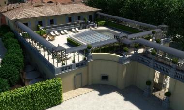 Ecco i rendering dei nuovi progetti per le Terme Qui sopra la piscina interna nella sala del pozzetto e a fianco la nuova terrazza solarium nell’ala di levante