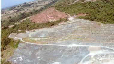 Una foto aerea della cava di Rialdo