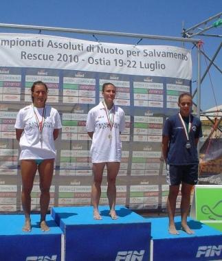 A destra Alessia Gentili sul terzo gradino del podio  