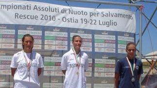 A destra Alessia Gentili sul terzo gradino del podio