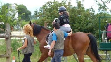 Sopra un bambino impara a conoscere il cavallo A sinistra l’inizio di una lezione