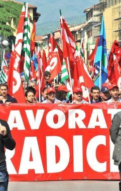 Una protesta dei mesi passati dei lavoratori Radicifil