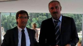 Il sindaco Zubbani con Mian e a destra con Ricci e Buffon