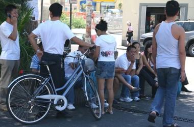 Un gruppo di cinesi a Prato 