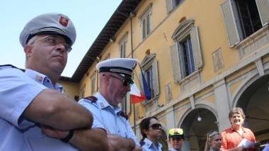 I vigili urbani durante lo sciopero