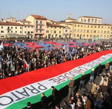 La manifestazione del 2009 contro la crisi del distretto 