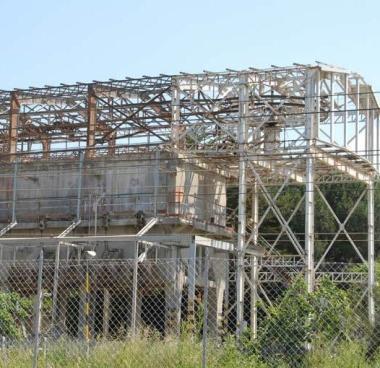 Il silos realizzato da Nervi per la Solvay a S.&nbsp;Vincenzo    