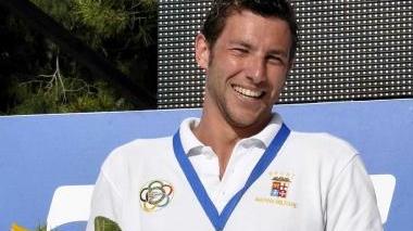 <b>DERBY.</b> Luca Ferretti oro Europeo nuoto di fondo era allo stadio invitato dalla società